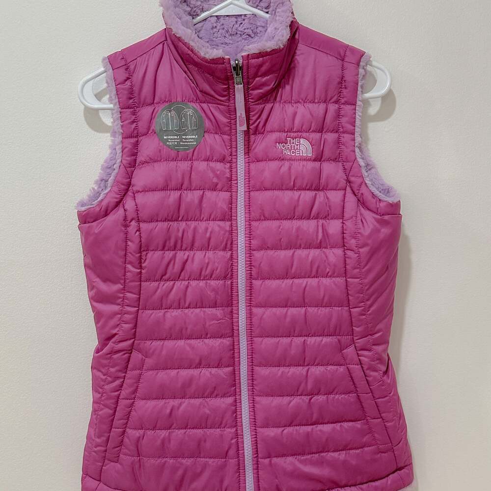 NEW! The North Face Girls' Mossbud Swirl Reversible Vest Large 14-16